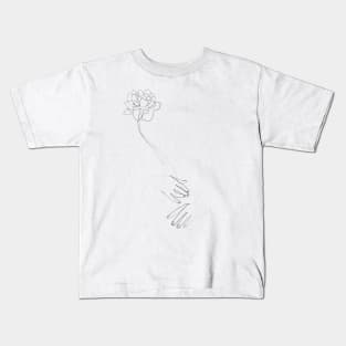 Flower - minimal line art Kids T-Shirt